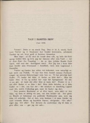 Tale i Hansted Skov (Juni 1886)