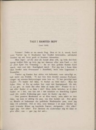 Tale i Hansted Skov (Juni 1886)