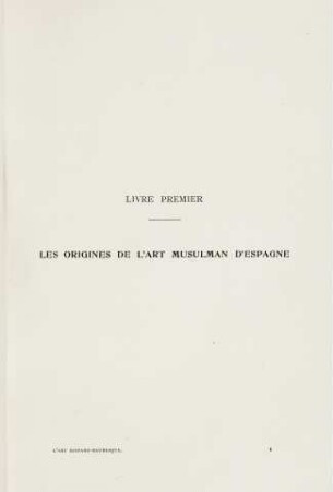 1-46 Livre Premier: Les origines de l'Art musulman d'Espagne