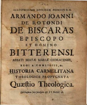 Historia Carmelitana theologice propugnata