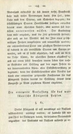 Die erneuerte Verfassung für das warschauische Königreich Pohlen
