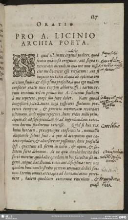 Oratio Pro A. Licinio Archia Poeta