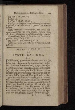 Partis III. Cap. V. De Ivstificatione.