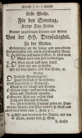 Für den Sonntag, ..Von der HH. Dreyfaltigkeit.