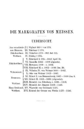 Die Markgrafen von Meissen.