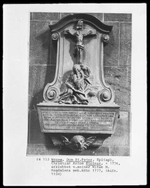Epitaph des Christian Anton Steiner (+ 1776)
