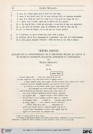 10: Textes coptes, [2] : extraits de la correspondance de St. Pésunthius évêque de Coptos et de plusieurs documents analogues (juridiques ou économiques)