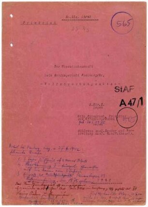 Angeklagter: Friedrich, Otto (Privatier), Offenburg *24.01.1875 in Offenburg; + ? Delikt: Rundfunkverbrechen Tatort: Offenburg Tatzeit: Juli-August 1941