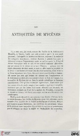 Les antiquités de Mycènes