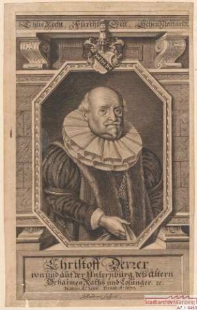 Christoph (III.) Derrer, des Ältern Geheimen Rats und Losunger; geb. 1596; gest. 1670