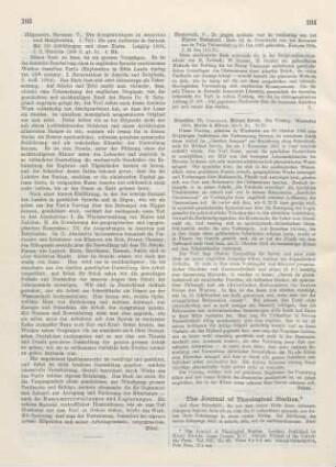 104-105 [Rezension] The Journal of Theological Studies. Vol. VII. No. 25