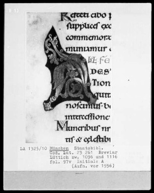 Sakramentar, Folio 208 (Blatt) — ---, Folio 208 (Blatt)Initiale A, Folio 97 verso