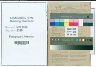 Entnazifizierung Heinrich Fackendahl , geb. 17.08.1900 (Zollsekretaer)