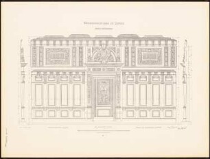 Reichsgericht, Leipzig: Tafel 55: Mittlerer Strafsenatssaal (Kurze Wand) (aus: Der Reichsgerichtsbau zu Leipzig, Berlin 1898)