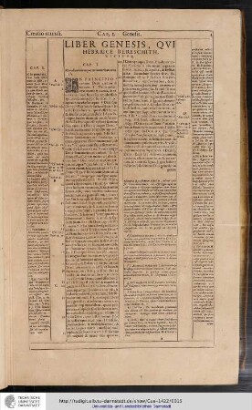 Liber Genesis, Qvi Hebraice Bereschith Dicitus