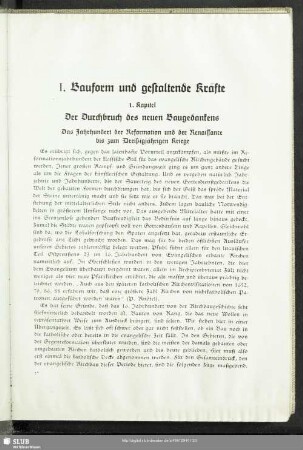 I. Bauform und gestaltende Kräfte