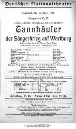 Tannhäuser und der Sängerkrieg auf Wartburg