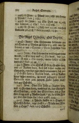 Die Regel Quinque, oder Duplex. - Vergleichung der Wechsel.
