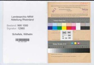 Entnazifizierung Wilhelm Schefels, geb. 23.08.1899 (Postsekretaer)