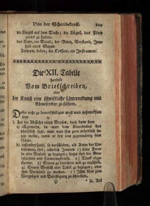 Die XII. Tabelle handelt Vom Briefschreiben, ...