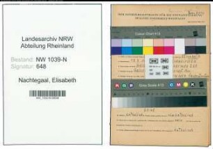 Entnazifizierung Elisabeth Nachtegaal , geb. 13.07.1911 ()