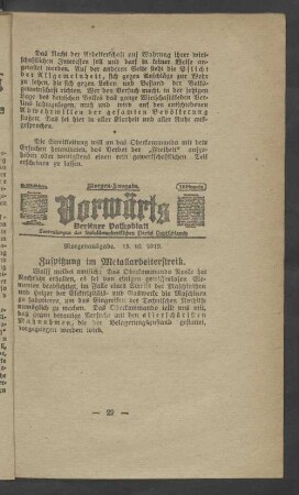 Vorwärts Morgenausgabe. 13.10.1919