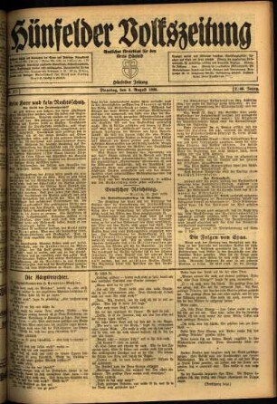 Ausgabe vom Dienstag, den 03. August 1920.