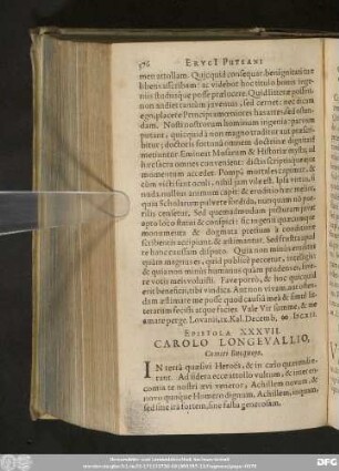 Epistola XXXVII. Carolo Longevallio, Comiti Bucquoyo.