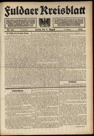 Ausgabe vom Freitag, den 09. August 1912.