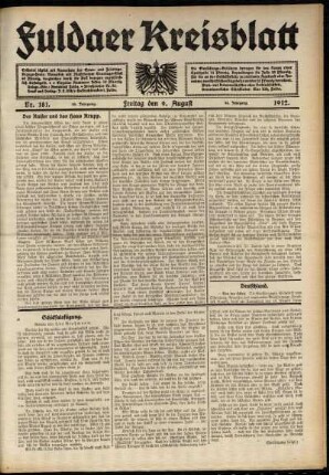 Ausgabe vom Freitag, den 09. August 1912.