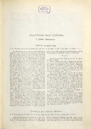 J. Siebmachers grosses und allgemeines Wappenbuch : in einer neuen, vollst. geordneten und reich vermehrten Auflage mit heraldischen und historisch-genealogischen Erläuterungen, 1,5,1,1. Bisthümer