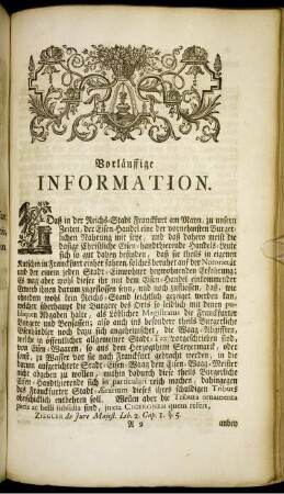 Vorläuffige Information.