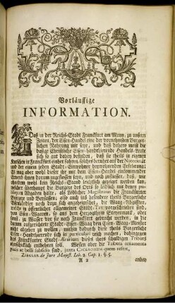 Vorläuffige Information.