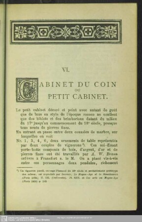 VI. Cabinet Du Coin Ou Petit Cabinet