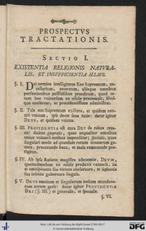 Prospectus Tractationis.