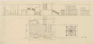 Döllgast, Hans; München, Maximiliansplatz 8; Börse - Untersicht; Draufsicht; Grundriss; Wandabwicklungen
