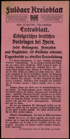 Ausgabe vom Freitag, den 23. April 1915.
