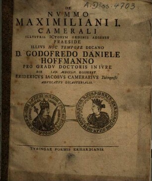 De Nvmmo Maximiliani I. Camerali
