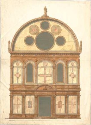 Stegmann, Carl von; Italien; Österreich; Bauaufnahmen, Ornamentstudien - Santa Maria dei Miracoli in Venedig (Detail)