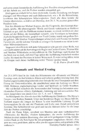 Dramatic and Musical Evening