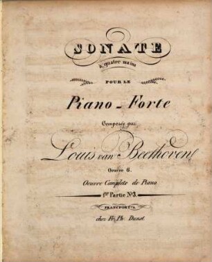 Sonate à quatre mains pour le piano-forte : Oeuvre 6