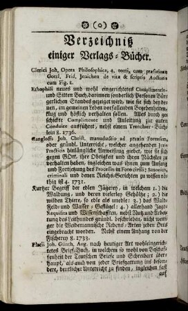 Verzeichniß einiger Verlags-Bücher