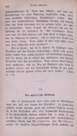 VII. Das maurerische Weltreich.