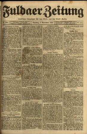 Ausgabe vom Dienstag, den 02. November 1920.