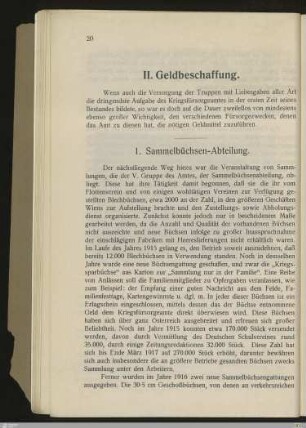 II. Geldbeschaffung