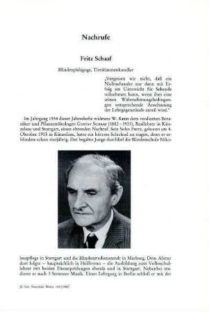 Fritz Schaaf