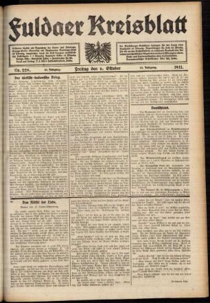 Ausgabe vom Freitag, den 06. Oktober 1911.