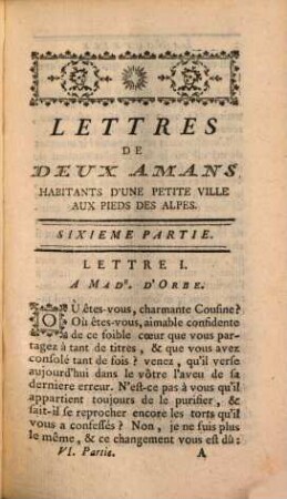 Lettres de deux amans, habitants d'une petite ville aux pieds des Alpes, 6