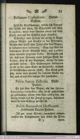 Pulvis Aureus Zellensis. Gold-Pulver