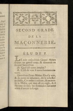 27-37, Second Grade De La Maçonnerie.